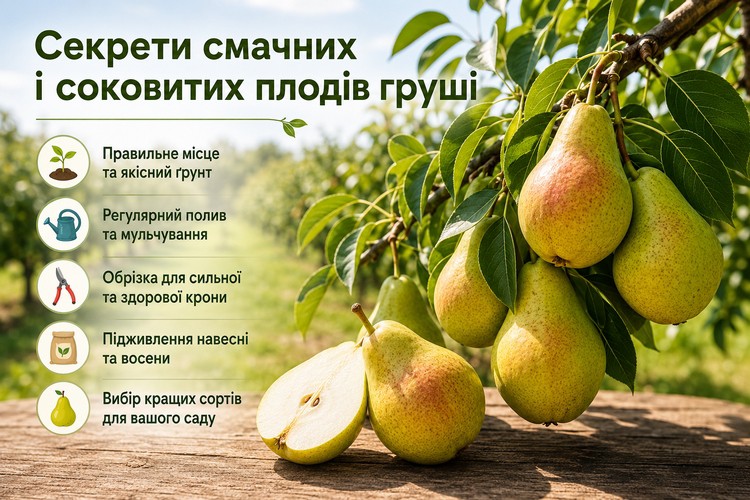 Інфографіка: Секрети смачних і соковитих плодів груші